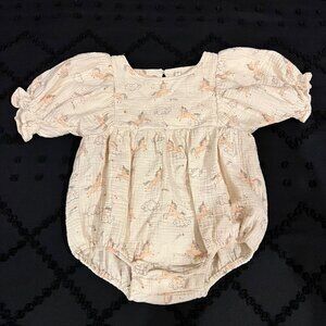 Quincy Mae Cosette Romper – Unicorns Print (Size 2-3Y) ✨🦄